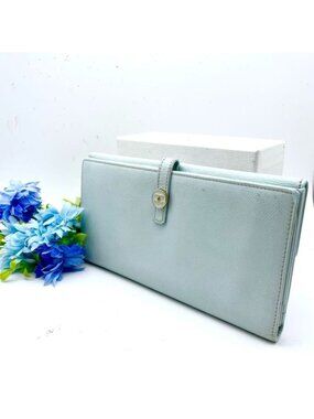 Chanel Coco Button Bifold Wallet Lime Green Card Billfold